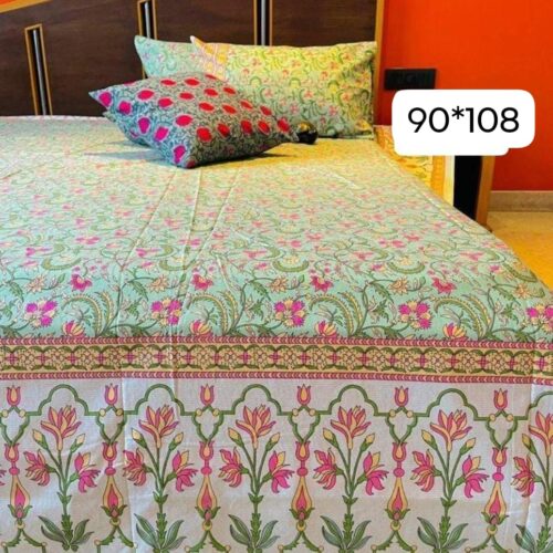 Soft Mint Tapestry - Pure Cotton Queen Size 90*108 (300 TC)